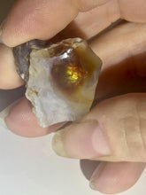 Load image into Gallery viewer, 54ct Fire Agate Windowed Rough Old Stock Gemstone Specimen Lapidary 22x25mm