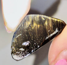 Load image into Gallery viewer, 31ct Rare Fire Obsidian-Glass Butte Cabochon, Oregon Gemstone Lapidary 19x33mm