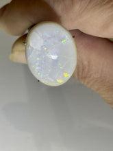 Load image into Gallery viewer, 11ct Natural Australian White Opal Oval Cabochon Flash Fire Gemstone 16x21mm