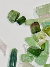 Load image into Gallery viewer, 27ctw Watermelon Tourmaline Crystal Gemstone Specimen Pink Green Bicolor Lot