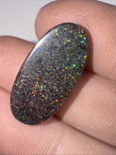 Load image into Gallery viewer, 10ct Australian Andamooka Black Matrix Rainbow Opal Gemstone Cabochon 22x12mm