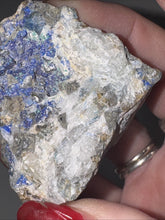 Load image into Gallery viewer, 101g Rare Blue Linarite on cerussite, with leadhillite Lapidary Rough Gemstone