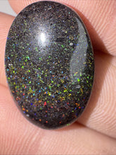 Load image into Gallery viewer, 15ct Australian Andamooka Black Matrix Rainbow Opal Gemstone Cabochon 22x15mm