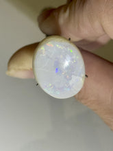 Load image into Gallery viewer, 11ct Natural Australian White Opal Oval Cabochon Flash Fire Gemstone 16x21mm