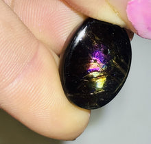 Load image into Gallery viewer, 11ct Rare Fire Obsidian-Glass Butte Cabochon, Oregon Gemstone Lapidary 14x18mm
