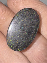 Load image into Gallery viewer, 15ct Australian Andamooka Black Matrix Rainbow Opal Gemstone Cabochon 24x15mm
