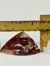 Load image into Gallery viewer, 36ct Red Moss Agate Plume Gemstone Cabochon 33x31mm Old Stock Material Lapidary