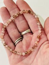 Load image into Gallery viewer, Natural Red Copper Rutilated Quartz 4mm Faceted 7.5" Stretch GemStone Bracelet