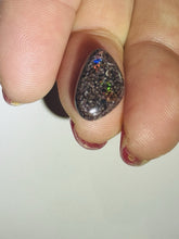 Load image into Gallery viewer, 2.9ct Australian Andamooka Black Matrix Rainbow Opal Gemstone Cabochon Flash