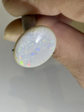 Load image into Gallery viewer, 11ct Natural Australian White Opal Oval Cabochon Flash Fire Gemstone 16x21mm