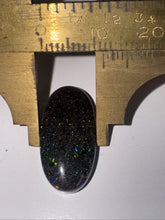 Load image into Gallery viewer, 10ct Australian Andamooka Black Matrix Rainbow Opal Gemstone Cabochon 22x12mm