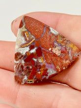 Load image into Gallery viewer, 36ct Red Moss Agate Plume Gemstone Cabochon 33x31mm Old Stock Material Lapidary