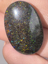 Load image into Gallery viewer, 15ct Australian Andamooka Black Matrix Rainbow Opal Gemstone Cabochon 24x15mm