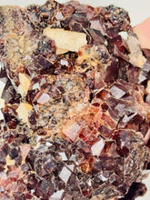 Load image into Gallery viewer, 288g Natural Red Garnet Crystal Cluster Display Specimen on Matrix W/ Calcite
