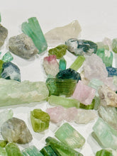 Load image into Gallery viewer, 27ctw Watermelon Tourmaline Crystal Gemstone Specimen Pink Green Bicolor Lot