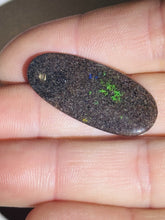 Load image into Gallery viewer, 6.4ct Australian Andamooka Black Matrix Rainbow Opal Gemstone Cabochon Flash