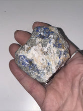 Load image into Gallery viewer, 152g Rare Blue Linarite on cerussite, with leadhillite Lapidary Rough Gemstone