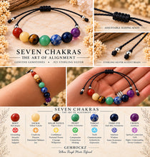 Load image into Gallery viewer, Seven chakra gemstone bracelet, GemRockz product photo 1