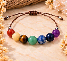 Load image into Gallery viewer, Seven chakra gemstone bracelet, GemRockz product photo 2