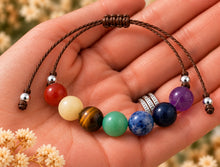 Load image into Gallery viewer, Seven chakra gemstone bracelet, GemRockz product photo 3