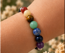 Load image into Gallery viewer, Seven chakra gemstone bracelet, GemRockz product photo 5